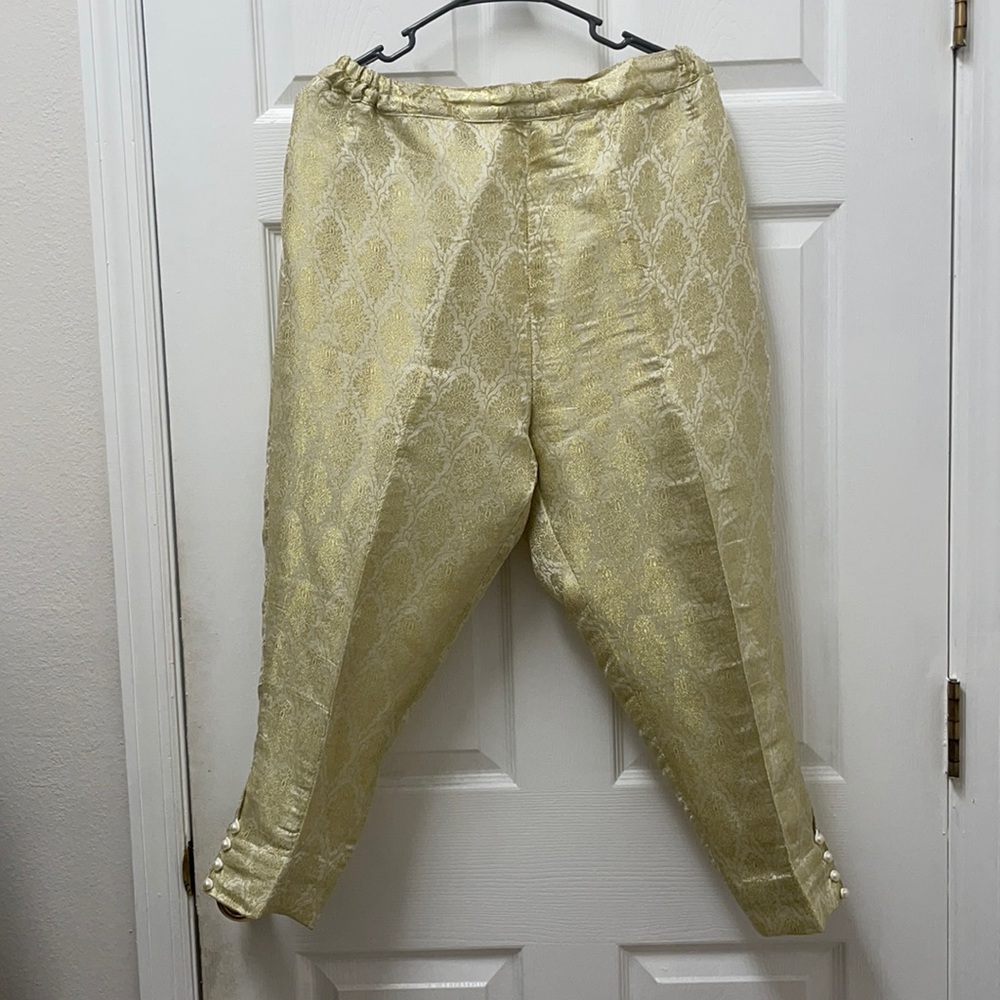 Gold straight Pakistani pants